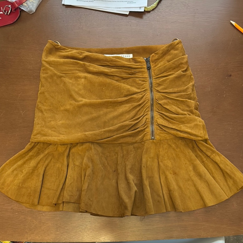 Veronica Beard 100% Suede gathered skirt - sz 2